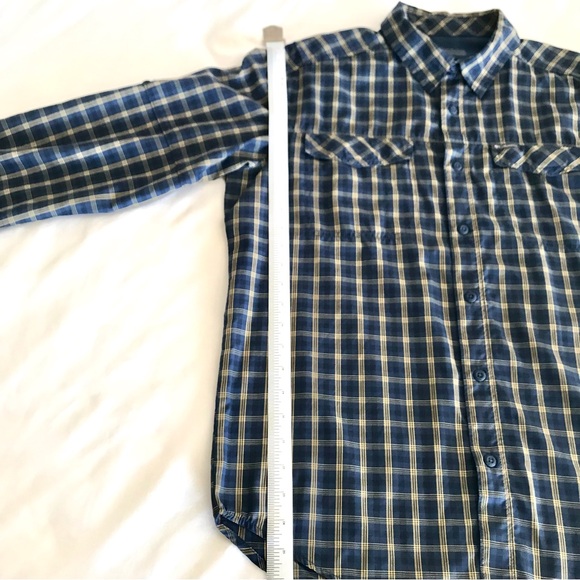 Columbia Men's Omni Shade Button Down Vented Shirt / Windbreaker M Blue / Yellow - Picture 12 of 16